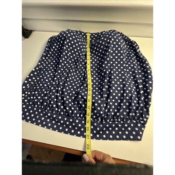 Womens 2W LANDS END Blue Polkadot BLOUSON TANKINI TOP Bathing Swim - Picture 5 of 7